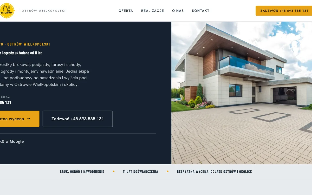 Strona Elfobruk zaprojektowana przez Impulseo